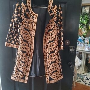 Black and Gold Embroidered Jacket